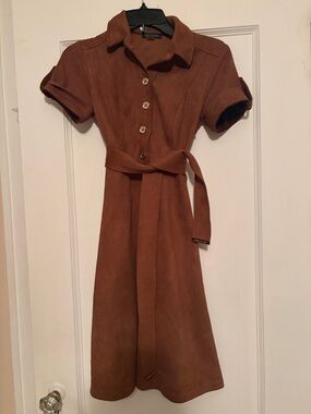 Tommy Hilfiger Brown Button Short Sleeve Dress